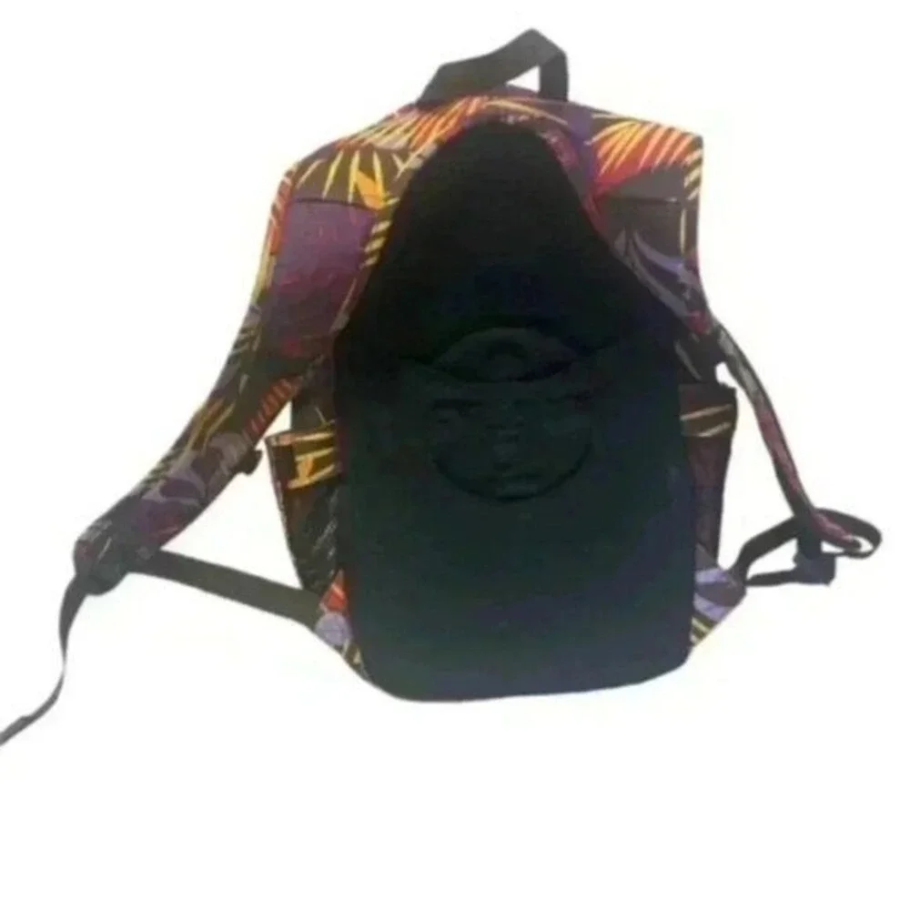 Chiemsee Tropical Palm Leaf Print Backpack Orange Purple Multi Color Daypack